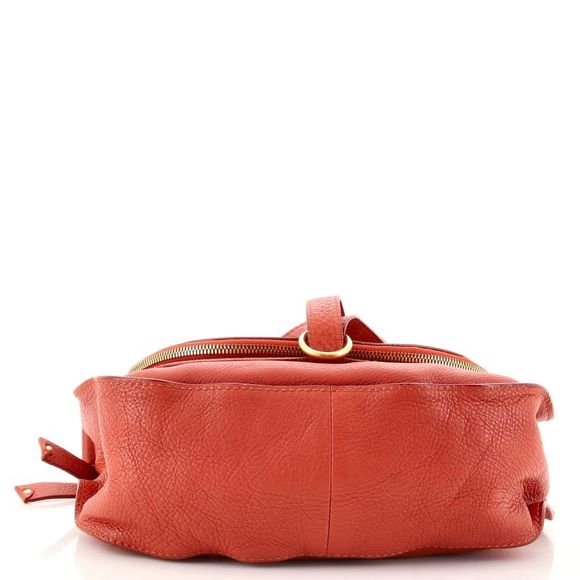 Chloe Marcie Zip Crossbody Bag Leather Medium Orange - Picture 4 of 8